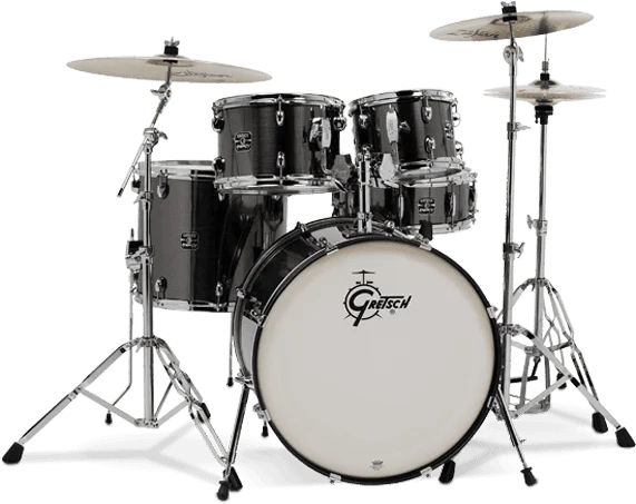 Black Gretsch drum kit