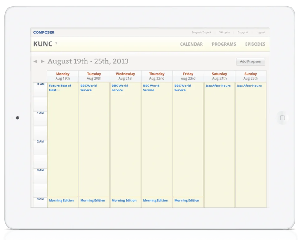 NPR Composer programming and playlist interface